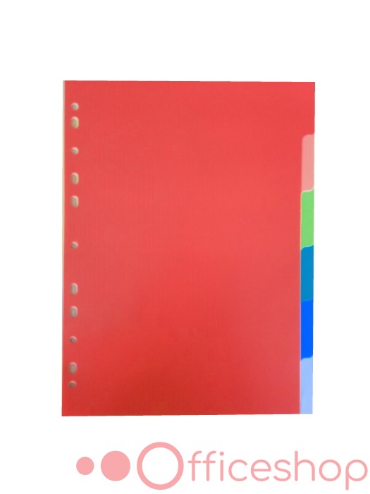 Index din plastic New Folder, A4, 6 pag, color, NF1131