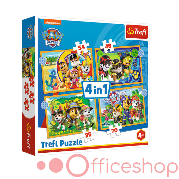 Puzzle 4 în1 "Patrula in vacanta" Trefl 34395
