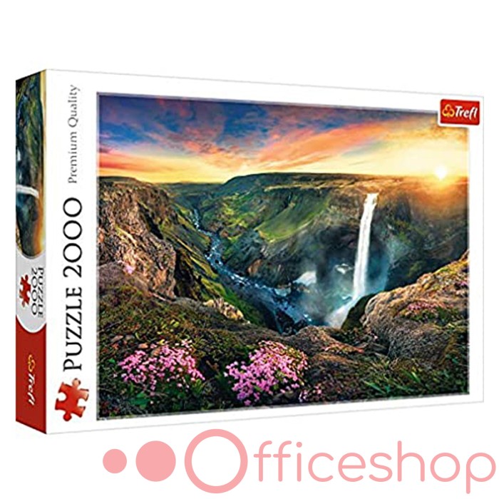 Puzzle 2000 elemente "Cascada Háifoss'' Trefl 27091