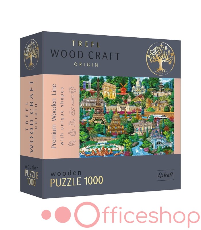 Puzzle din lemn 1000 elemente "Obiectivele Turistice Faimoase Din Franta" Trefl 20150