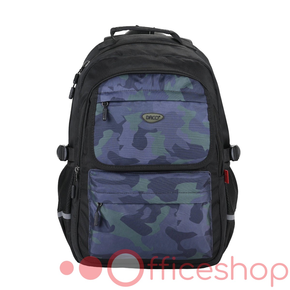 Ghiozdan DACO 46 cm – verde închis/negru, ghiozdan adolescenți cu 4 compartimente GH5011