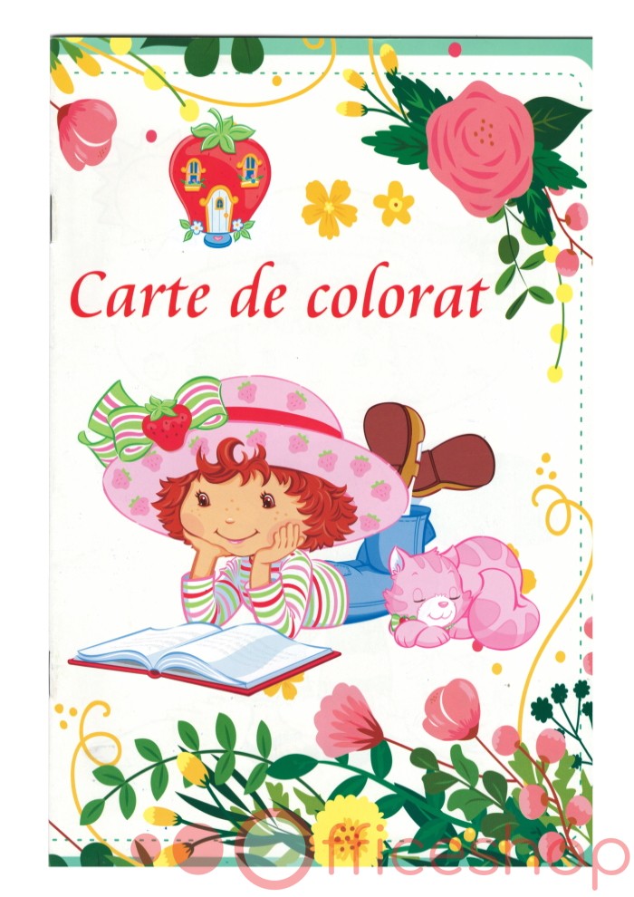 Carte de colorat A4 "Fetiță cu căpșunică" 16 file 000872
