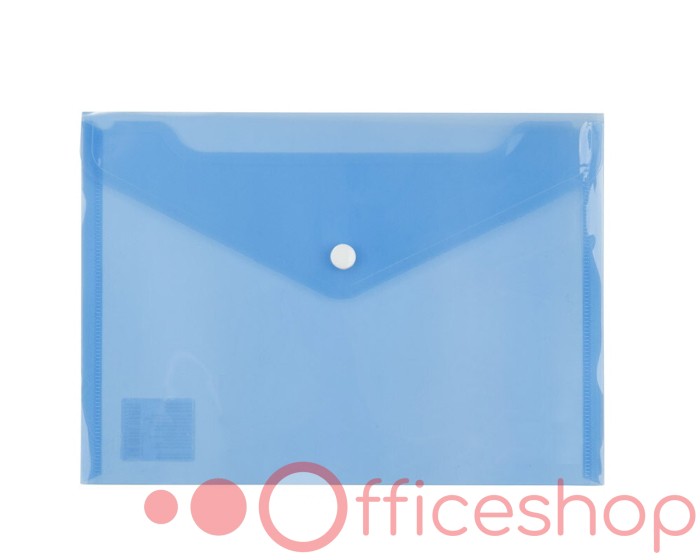 Mapa plic cu buton A4 semitransparenta New Folder, albastră NF1061-02 (25)