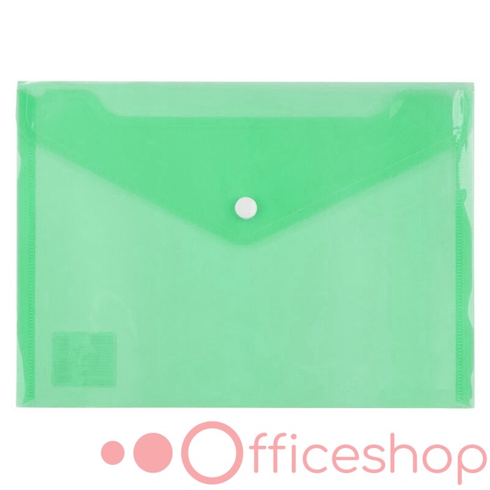 Mapa plic cu buton A4 semitransparenta New Folder, verde NF1061-04 (25)