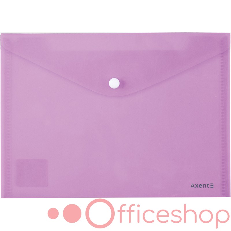 Mapă plic cu buton din plastic lucios Axent Pastelini, A5, violet, 1522-36-A (12)