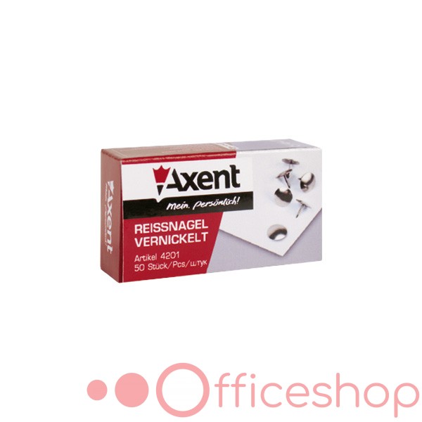 Pioneze metalice Axent, 50 buc/cut, 4201-A (20)