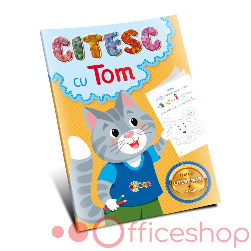 Carte de colorat 17 x 24 cm "Citesc cu Tom" 8 file 56561