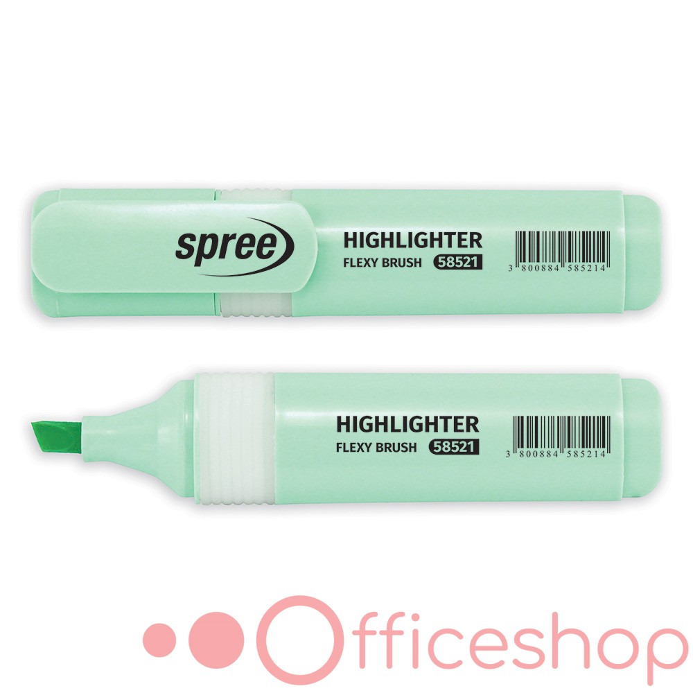 Marker evidențiator Spree Highlighter Pastel, 1-6 mm, mintă, 58521 (12)