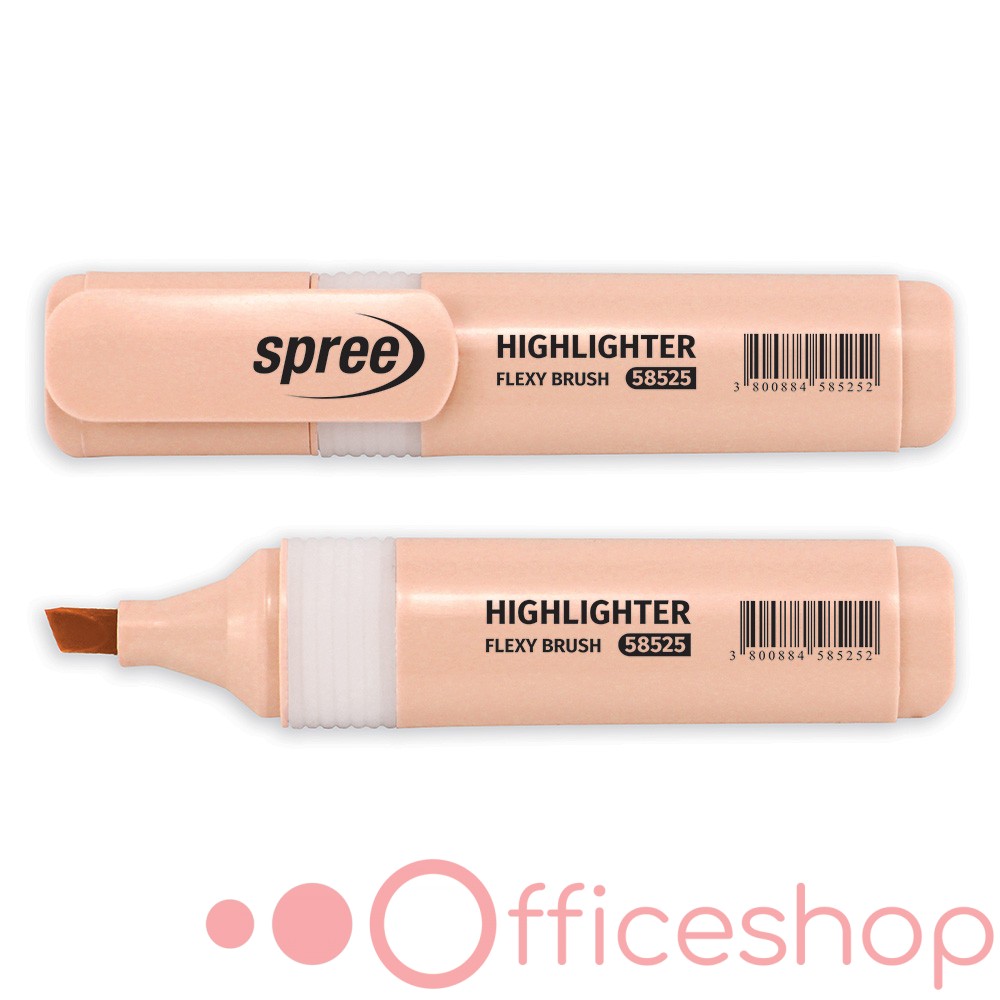 Marker evidențiator Spree Highlighter Pastel, 1-6 mm, piersic, 58525 (12)