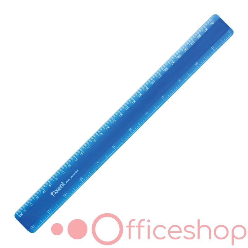 Riglă din plastic Axent, 30 cm, albastră, 7530-02-A