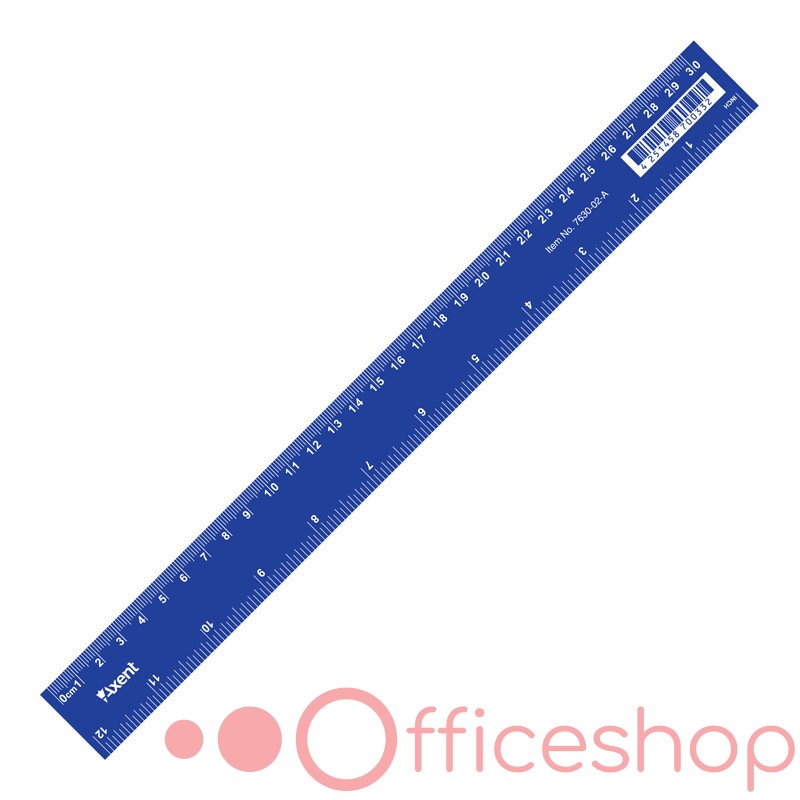 Riglă din plastic Axent, 30 cm, albastră, 7630-02-A