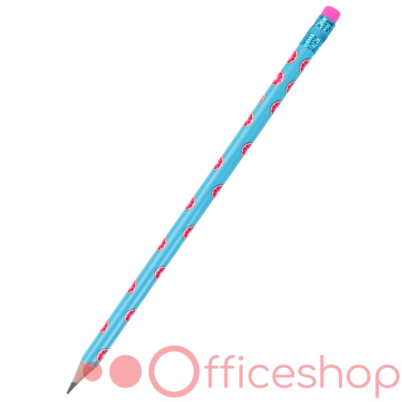 Creion de grafit cu radieră Axent Grapefruit 9009-04-A, HB, 36 buc.