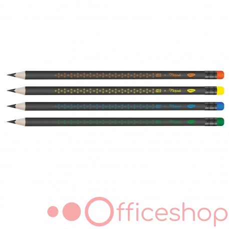 Creion cu radieră HB Daco Floricele, CG105 (72)