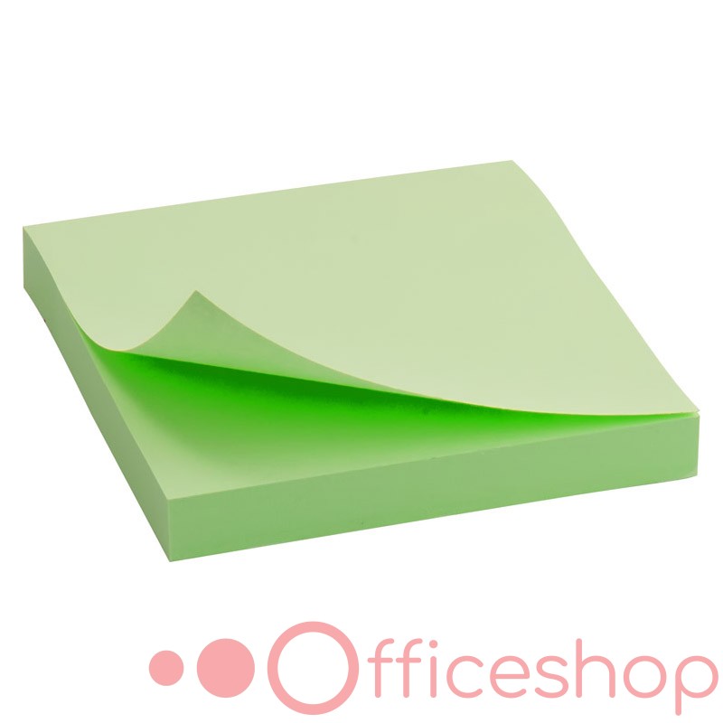 Hârtie pentru notițe cu strat adeziv Yidoo 75x75 mm, 100 file, verde pastel A03-02 (12)