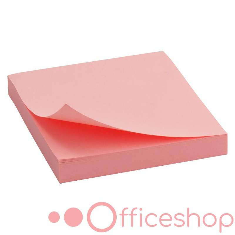 Hârtie pentru notițe cu strat adeziv Yidoo 75x75 mm, 100 file, roz pastel A03-03