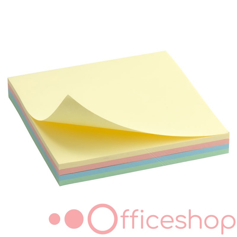 Hârtie pentru notițe cu strat adeziv Delta, 100 file, 75x75 mm, mix din culori pastelate, D3325-01 (24)