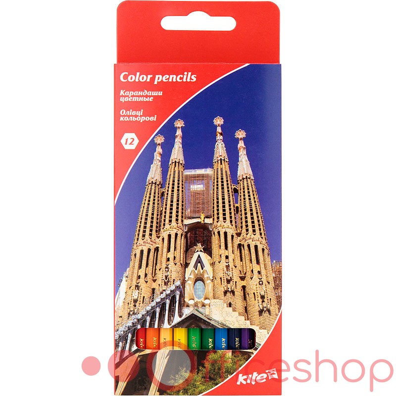 Creioane colorate Kite Orașe, 12 culori, K17-051-2