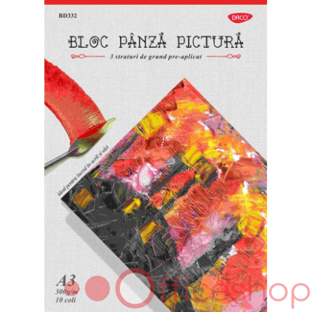 Bloc panza pictura A3 Daco, 10 file, 300 gr, BD332