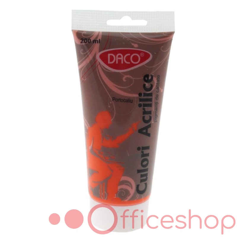 Culoare acril Daco, 200 ml, portocaliu, CU3200P
