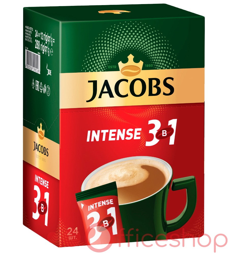 Cafea 3 în 1 Jacobs Intense  24 buc/cutie, 138834