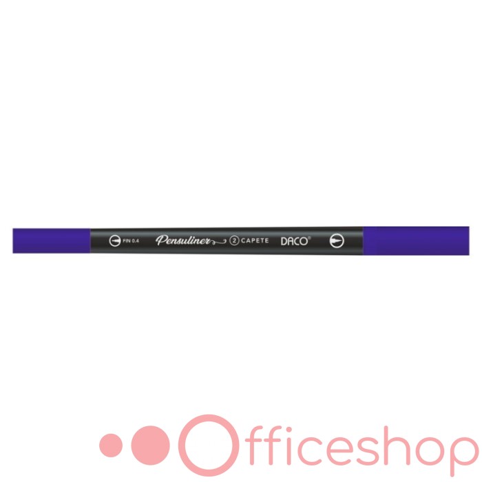 Liner pentru desene grafice Daco Pensuliner, vârf tip pensulă + vârf 0.4 mm, PX502M, mov (12)