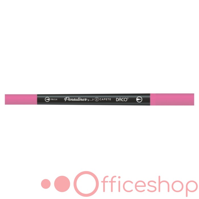 Liner pentru desene grafice Daco Pensuliner, vârf tip pensulă + vârf 0.4 mm, PX502RZ, roz (12)