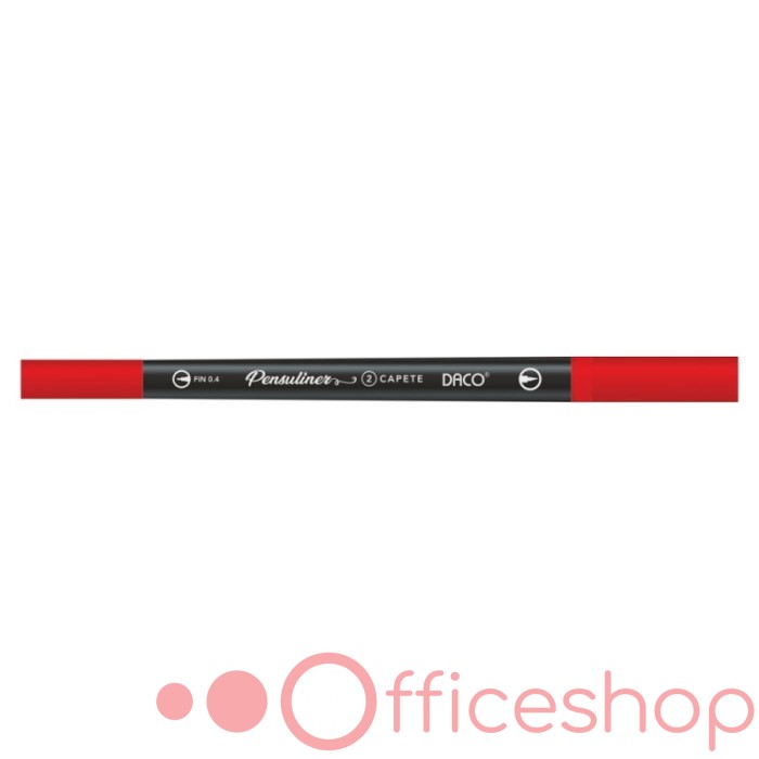 Liner pentru desene grafice Daco Pensuliner, vârf tip pensulă + vârf 0.4 mm, PX502B, visiniu (12)